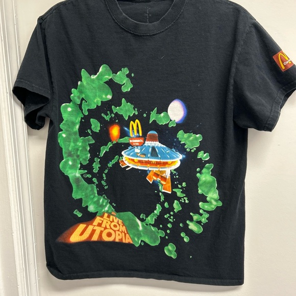 Cactus Jack by Travis Scott Black Tee with Green and Orange Graphic - Picture 1 of 6